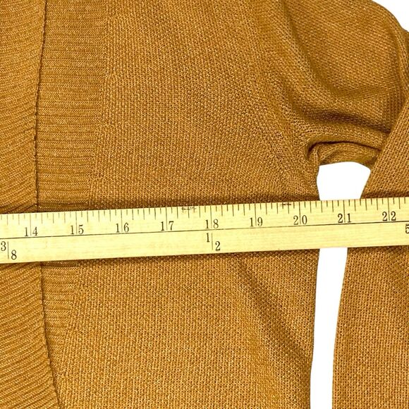 Massimo Dutti Open Knit Cardigan Womens M Gold Brown Lightweight Preppy Sweater - Picture 8 of 15
